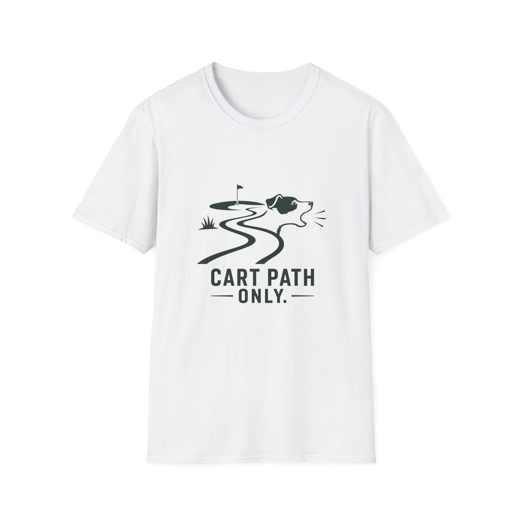 Golf Dog T-Shirt — 'Cart Path Only' Funny Golfing Graphic Tee