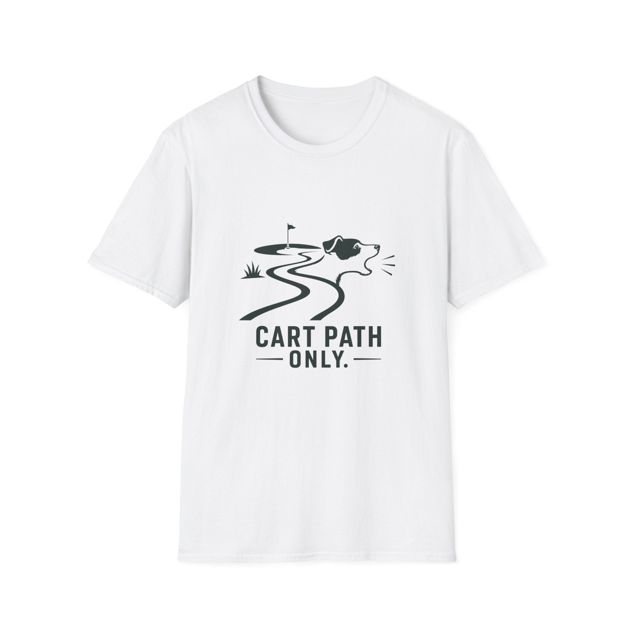 Golf Dog T-Shirt — 'Cart Path Only' Funny Golfing Graphic Tee