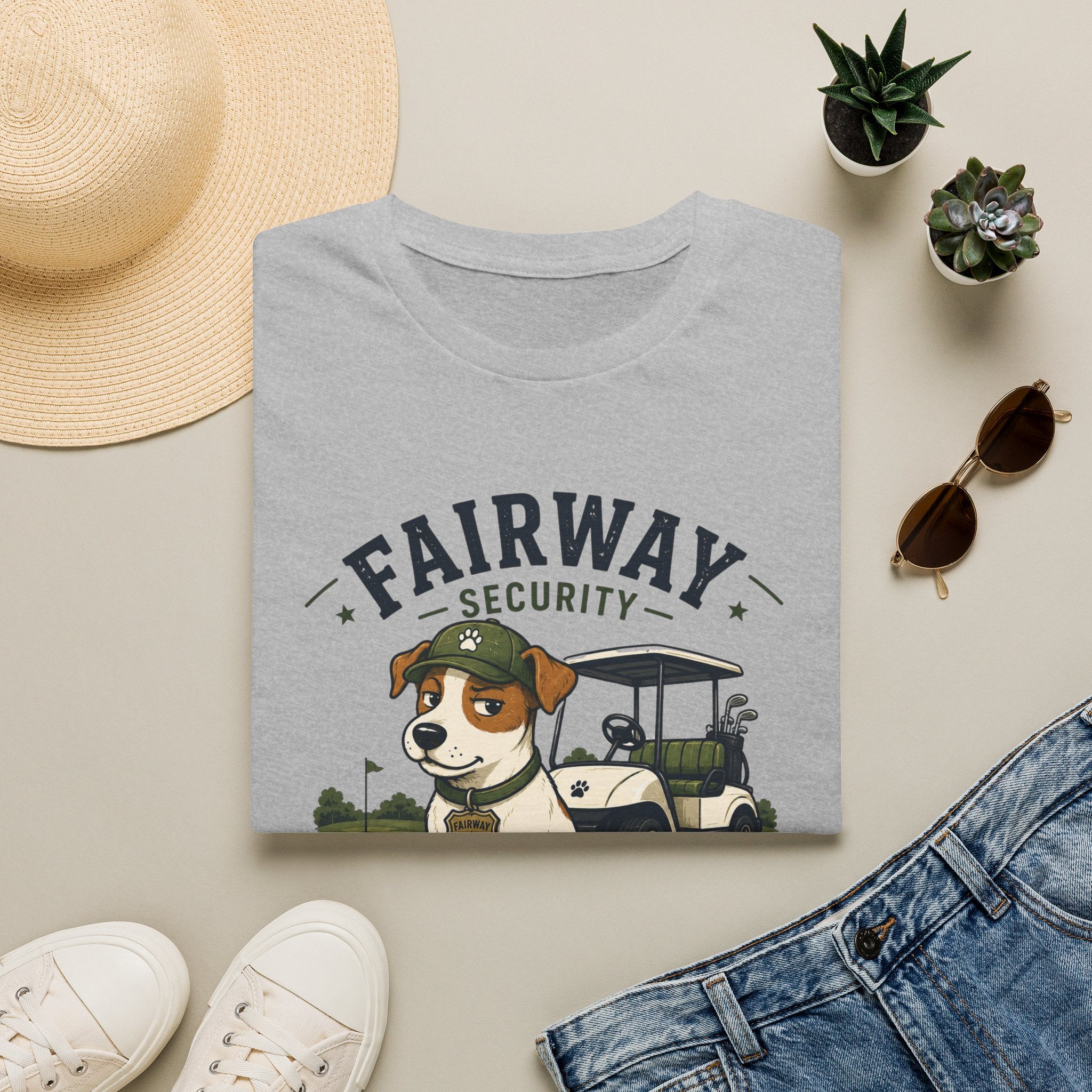 Golf Course Dog T-Shirt — "Fairway Security" Caddy Pup Graphic Tee