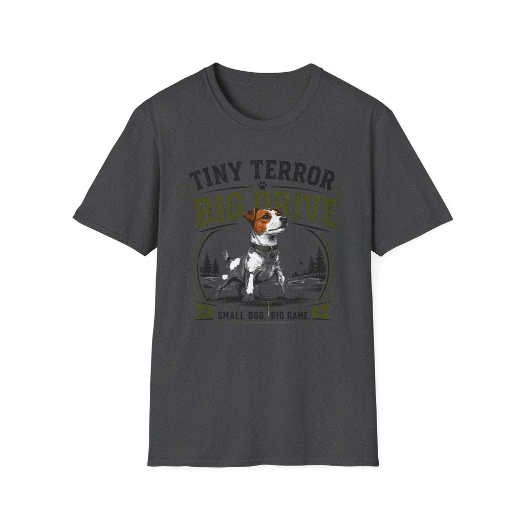 T-Shirt — "Tiny Terror, Big Drive" Hunting Dog Graphic