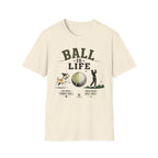 Golf 'Ball Is Life' T-Shirt — Funny Golf Lover Tee with Dog & Golfer Design