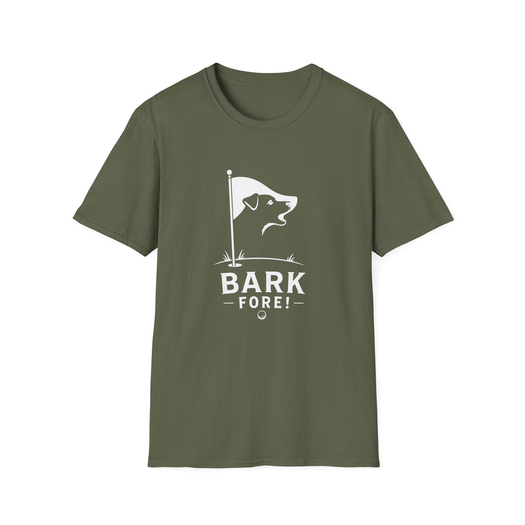Bark Fore! Golf Dog T-Shirt — Funny Golfing Pet Lover Tee