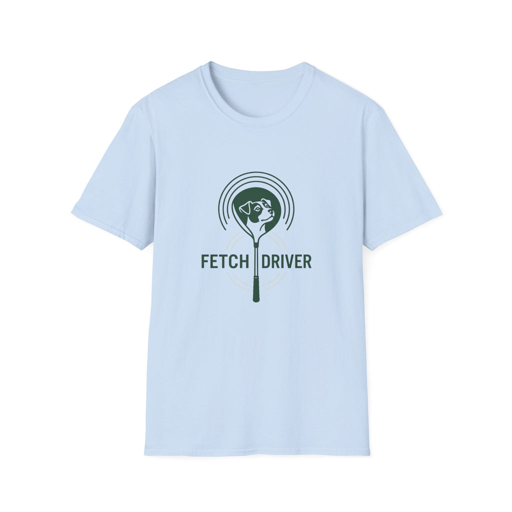 Fetch Driver T‑Shirt — Retro Tennis Ball & Dog Logo Tee