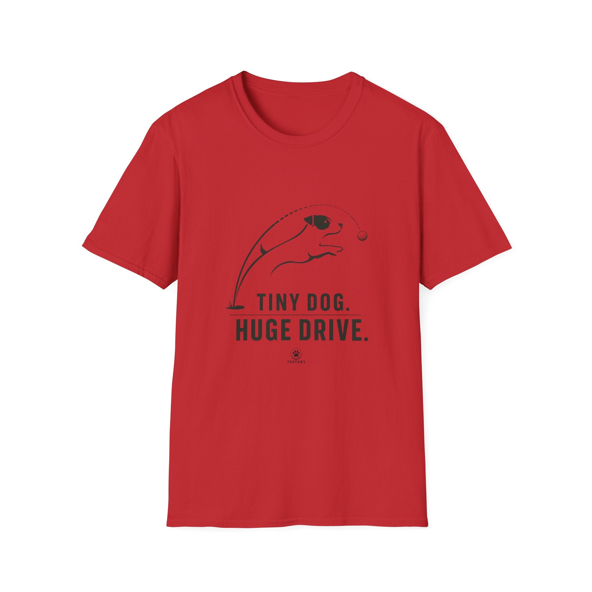 Dog T-Shirt — "Tiny Dog. Huge Drive." Cute Agility Puppy Graphic Tee