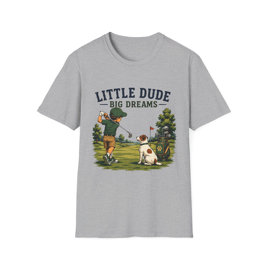 Little Dude Big Dreams T-Shirt — Kids Golf Vintage Design