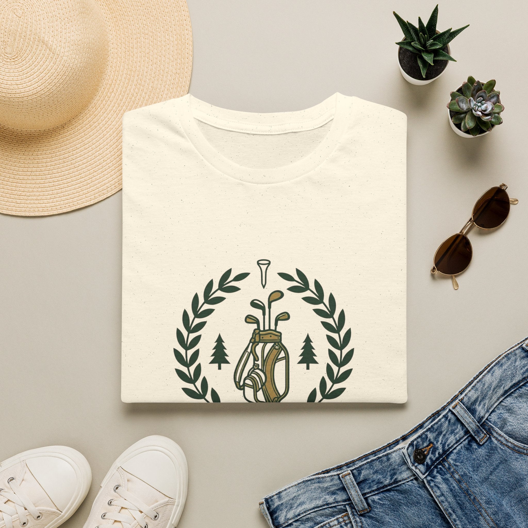 Golf T-Shirt — “The Greatest Sport Ever” Vintage Golf Bag Design