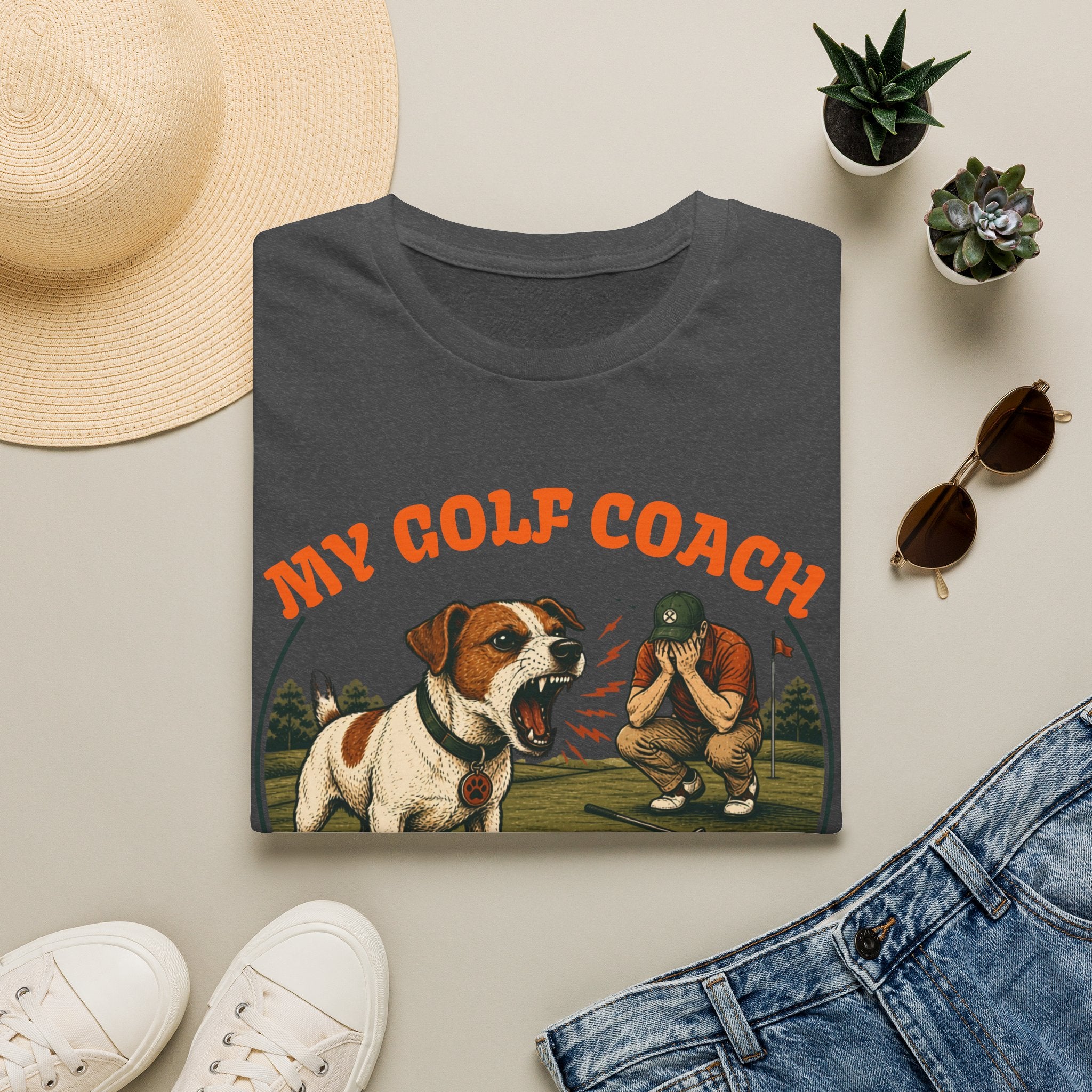 T-Shirt — My Golf Coach Has Anger Issues Vintage Golf Humor Tee
