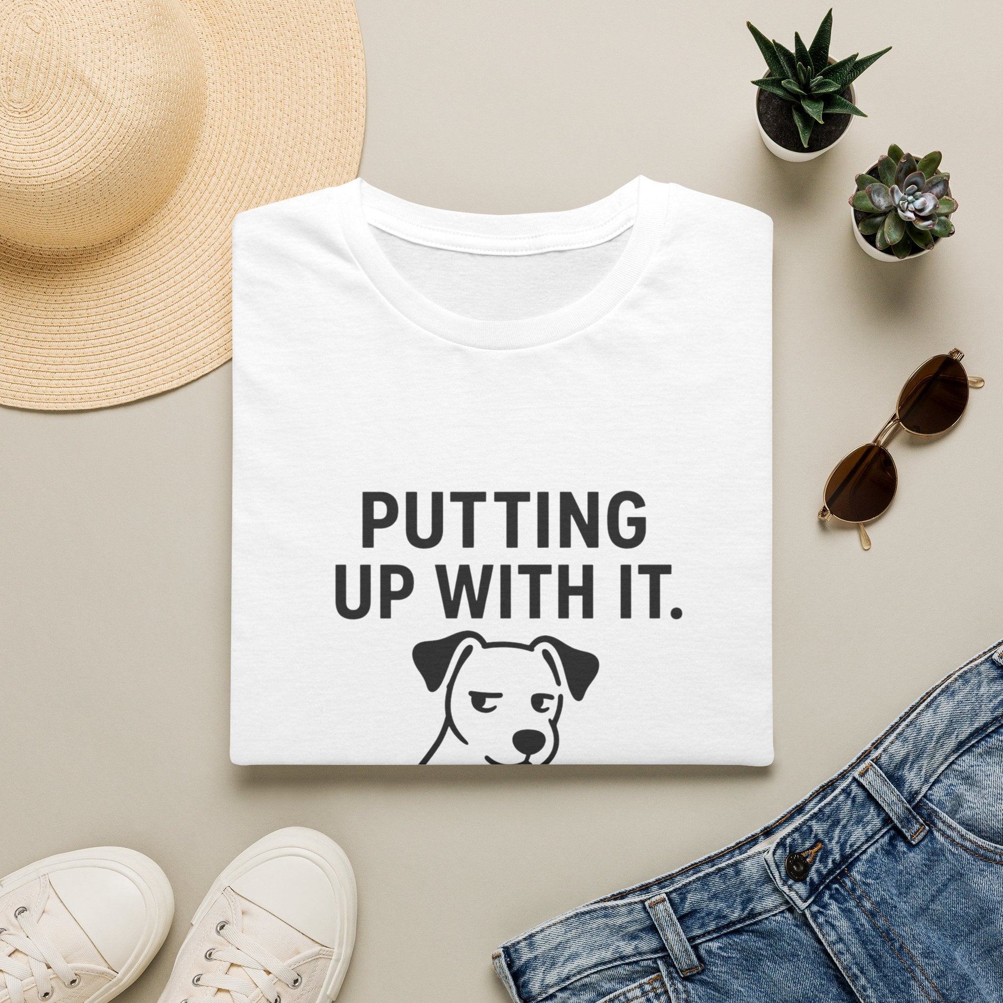 Putting Up With It Dog T-Shirt — Funny Pet Owner Tee
