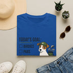 Golf Dog T-Shirt — "Today's Goal: Birdies, Pars, Survive" Funny Golfing Tee