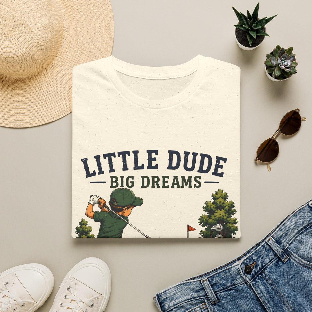 Little Dude Big Dreams T-Shirt — Kids Golf Vintage Design