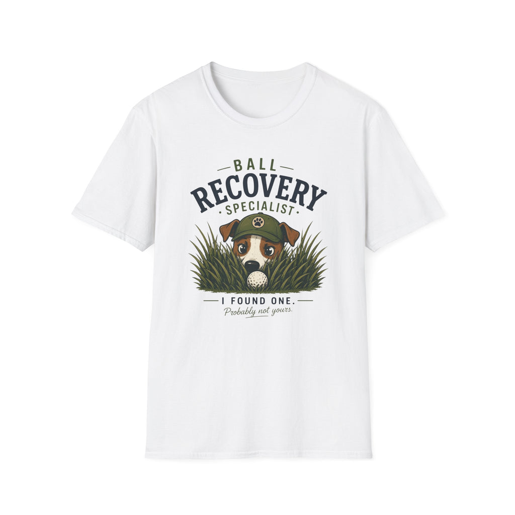 Recovery Specialist T‑Shirt — Ball Recovery Dog Design