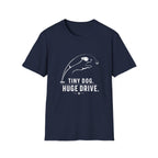Tiny Dog Huge Drive T-Shirt — Playful Racing Dog Graphic Tee