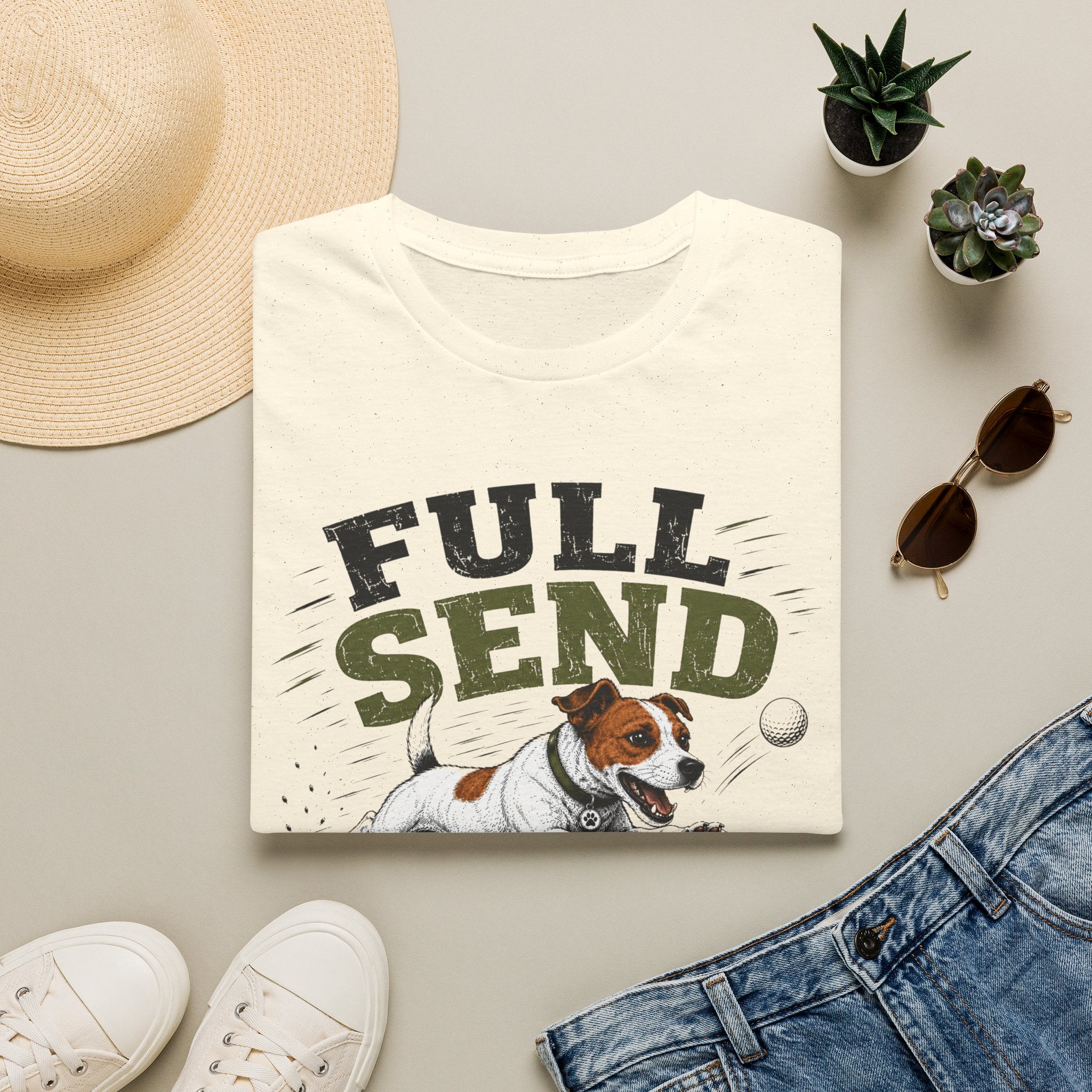 Full Send Jack Russell T-Shirt — "Full Send" Dog Golf Lover Tee