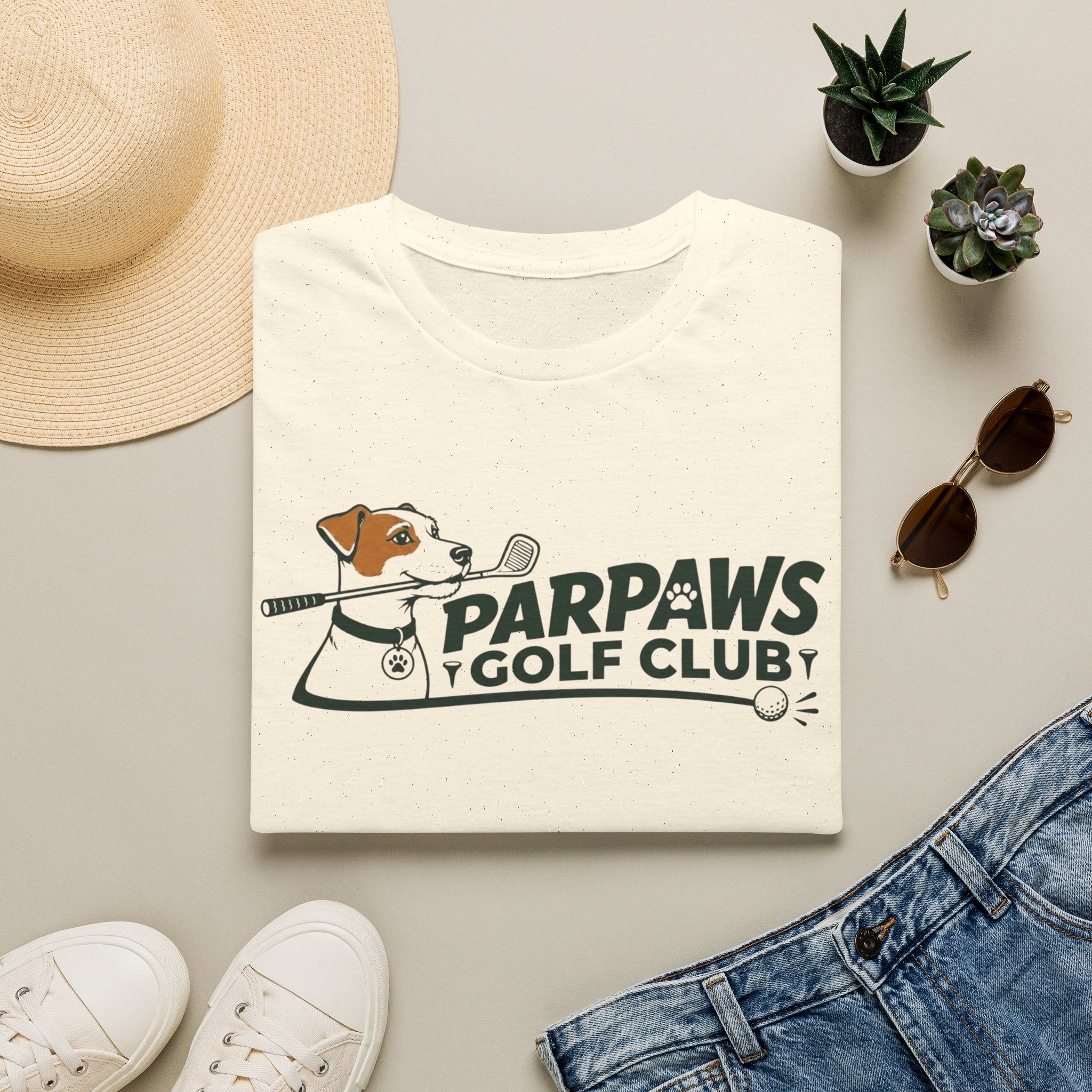 Parpaws Golf Club T-Shirt — Vintage Dog Golfer Tee