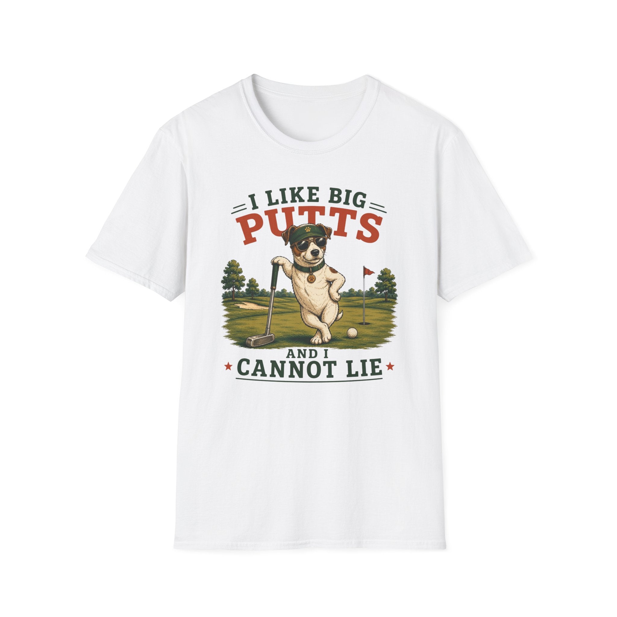 I Like Big Putts Golf T-Shirt — Funny Dog Golfing Graphic Tee