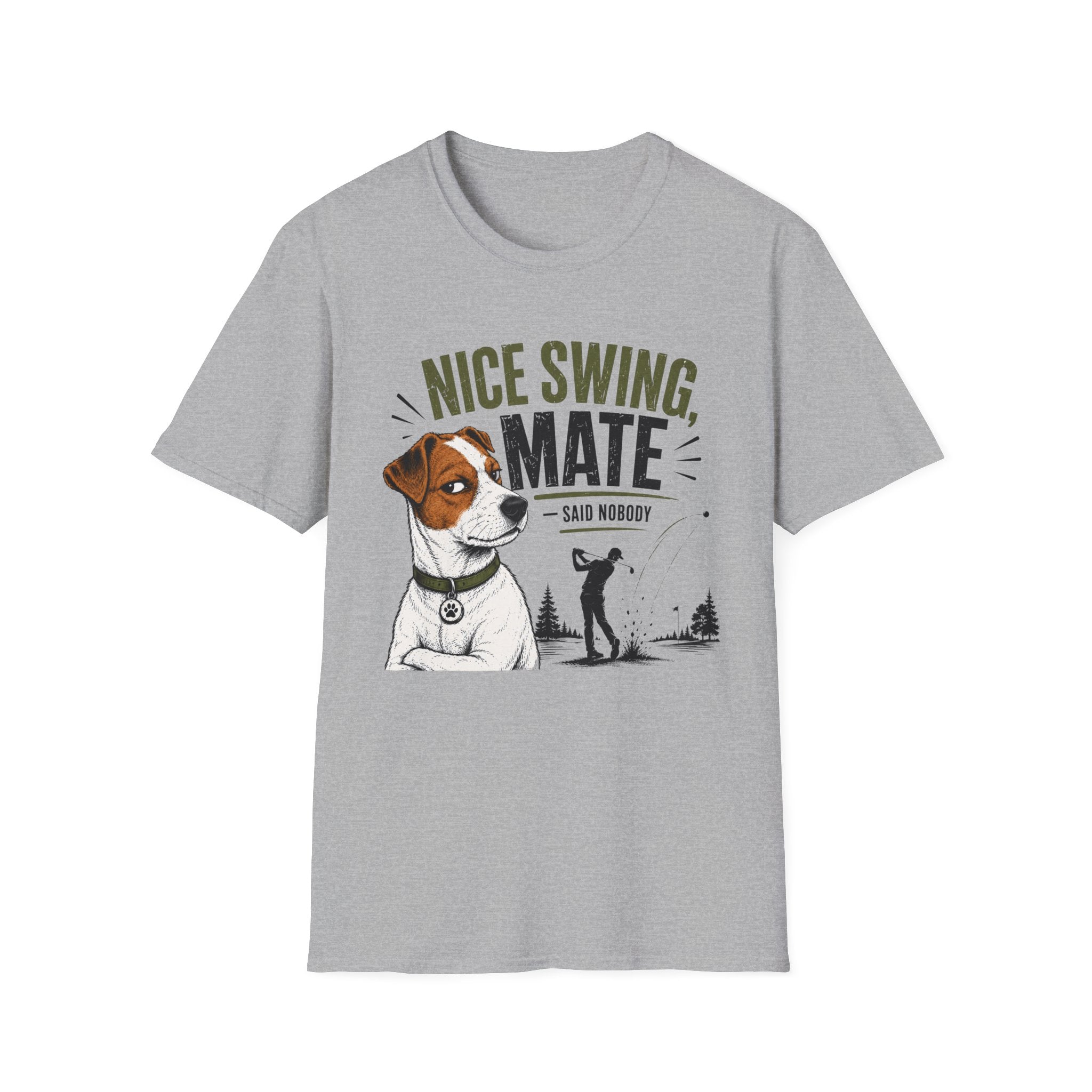 Nice Swing Mate T-Shirt — Funny Golf Dog Graphic Tee