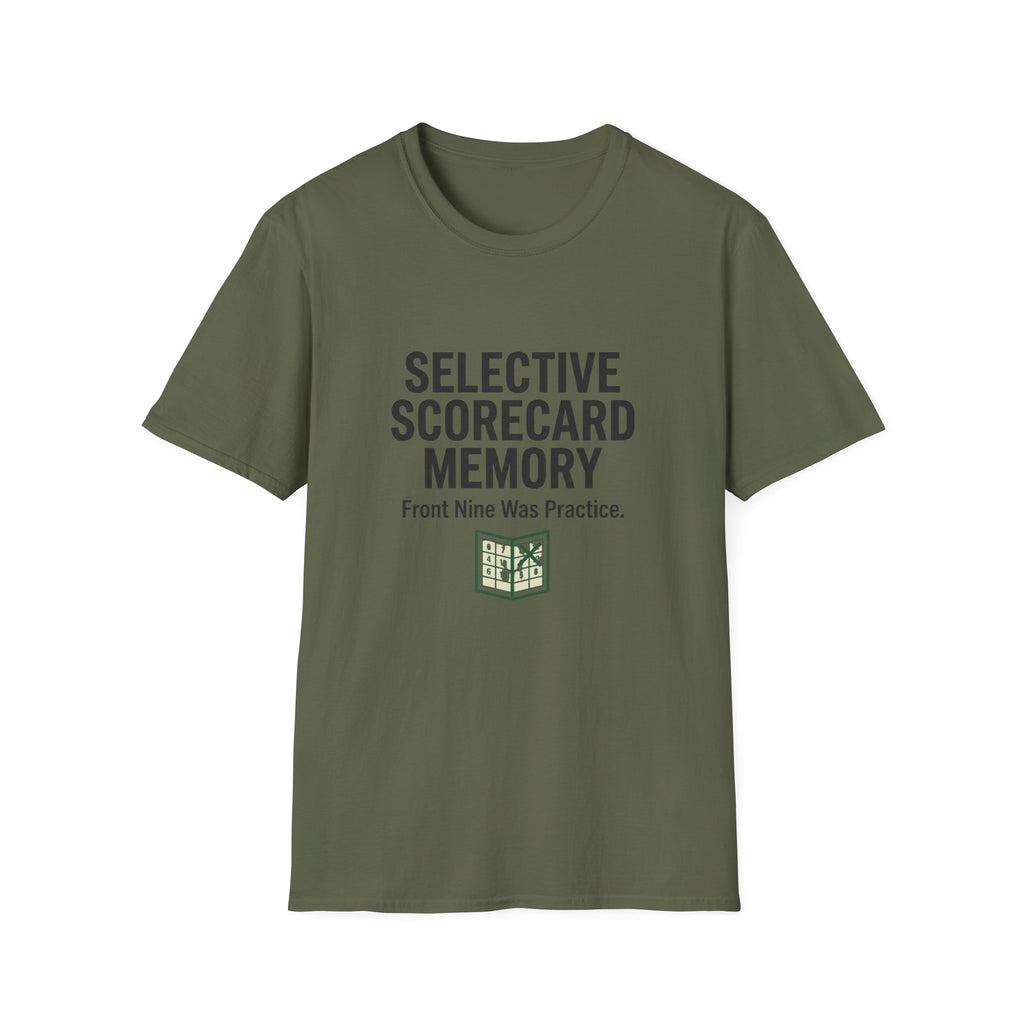 Selective Scorecard Memory T-Shirt — Funny Practice Golf Scorecard Tee