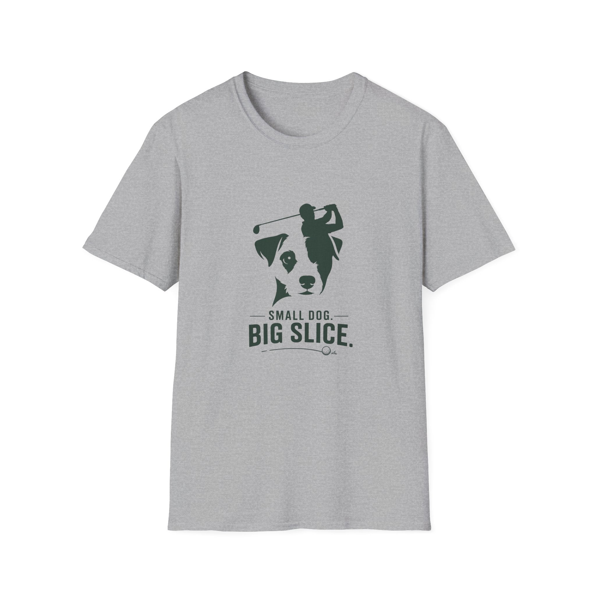 Golf Dog T-Shirt — 'Small Dog. Big Slice.' Funny Golfing Pet Shirt