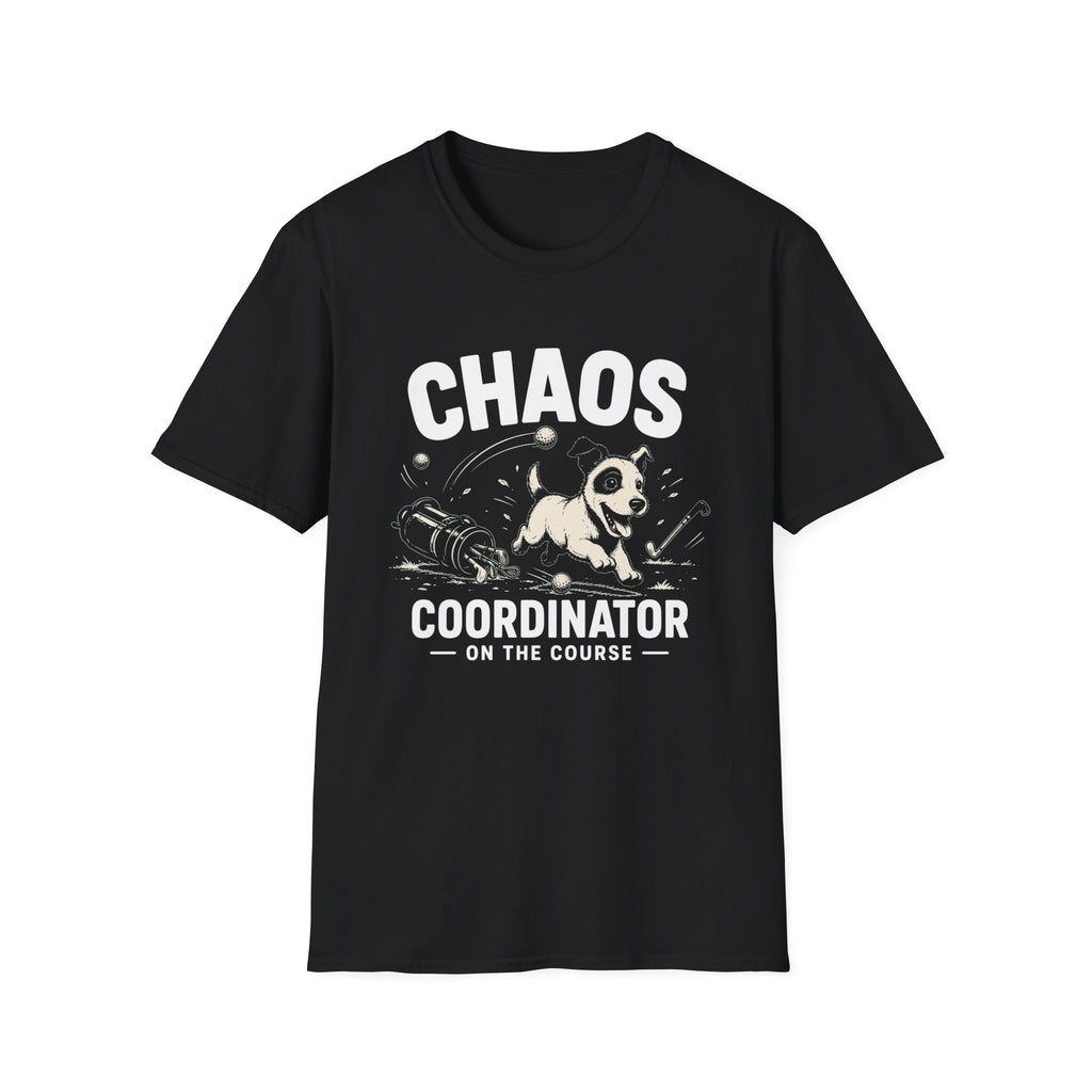 Chaos Coordinator T-Shirt — Cute Puppy "Chaos Coordinator on the Course" Graphic Tee