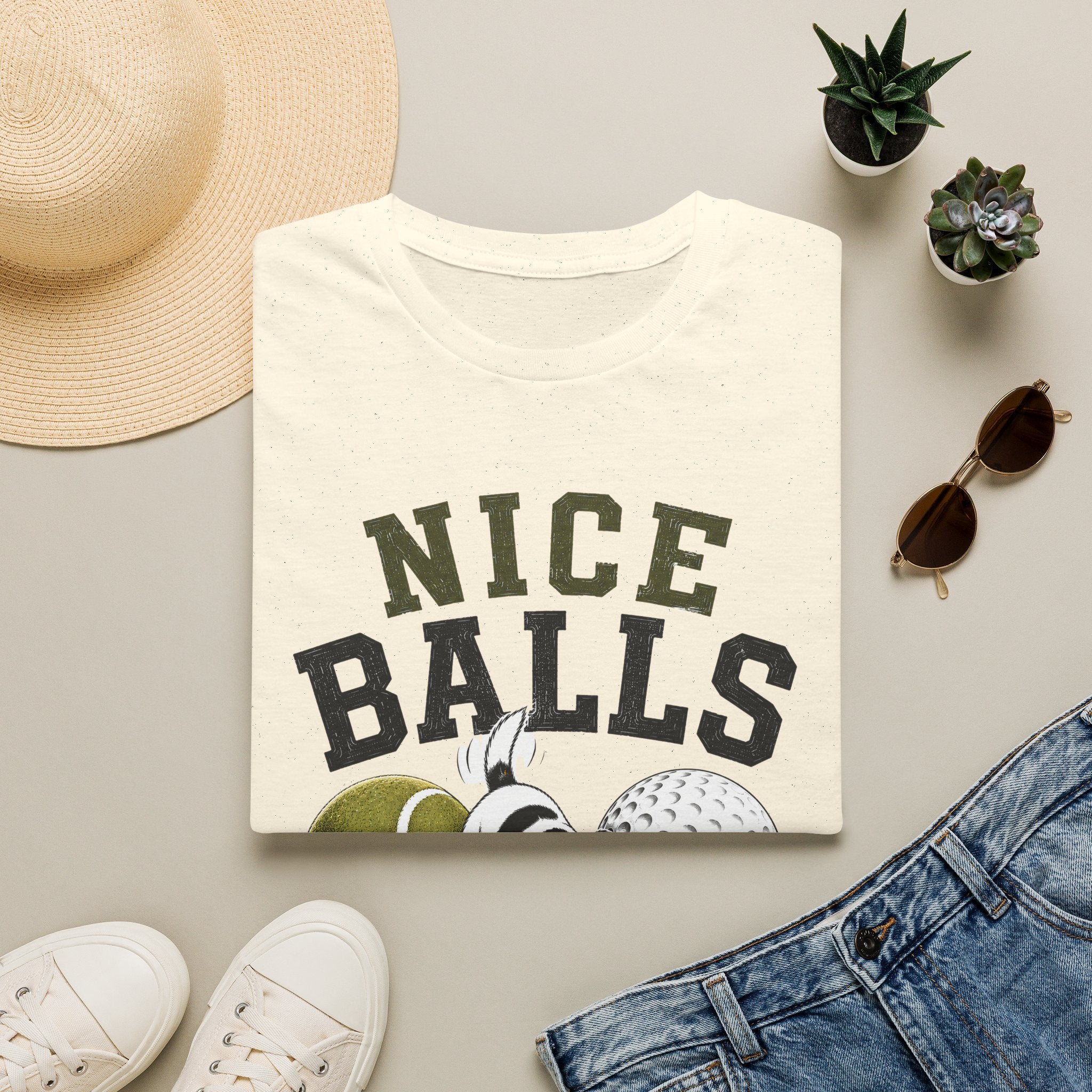 Nice Balls Graphic T‑Shirt — Funny Tennis & Golf Sports Tee