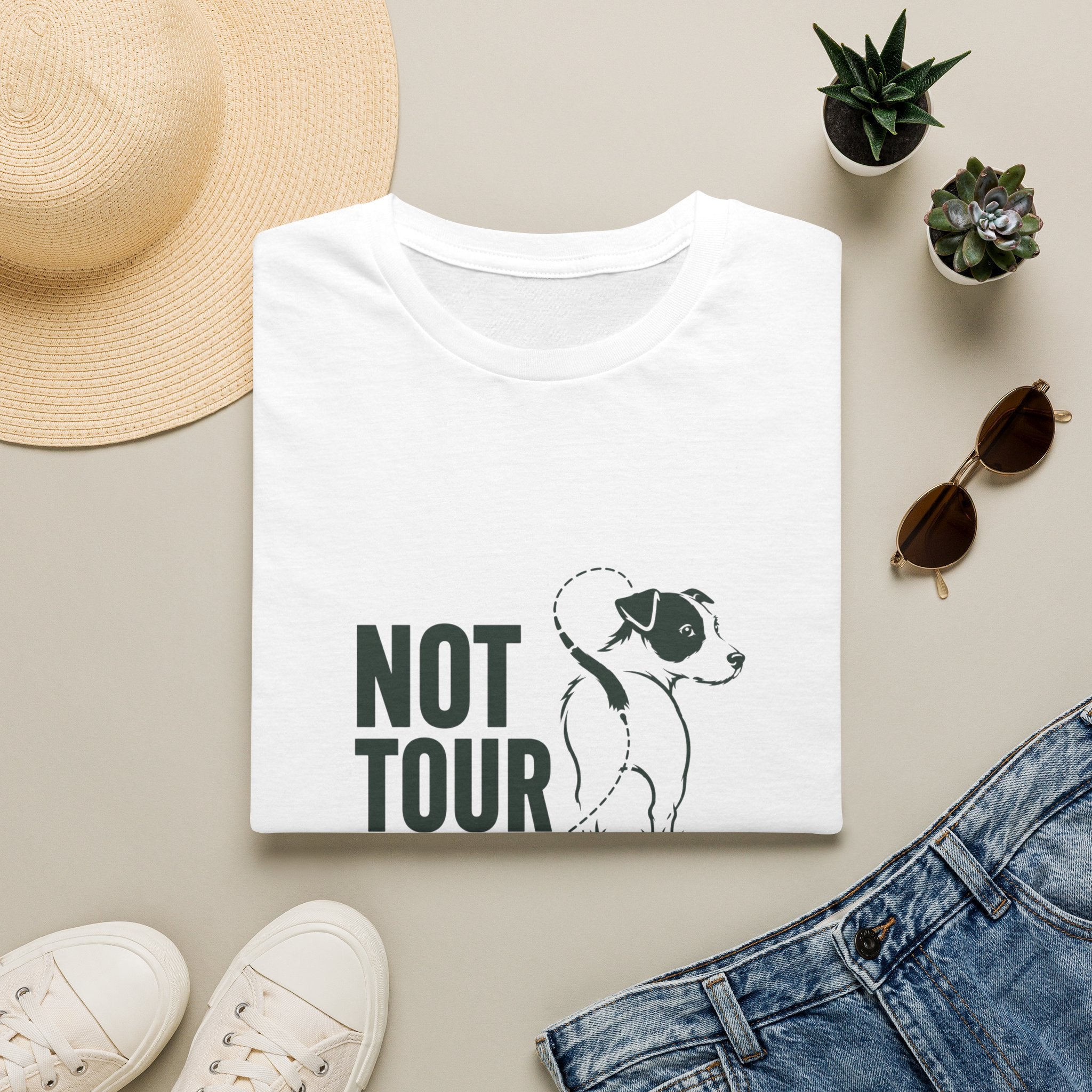 T‑Shirt — "Not Tour Material" Dog Rescue Tee