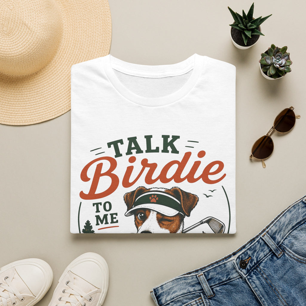 Talk Birdie To Me T‑Shirt — Funny Golf Dog Graphic Tee