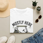 Golf Cart T-Shirt — "Mostly Here for the Cart" Casual Golf Graphic Tee