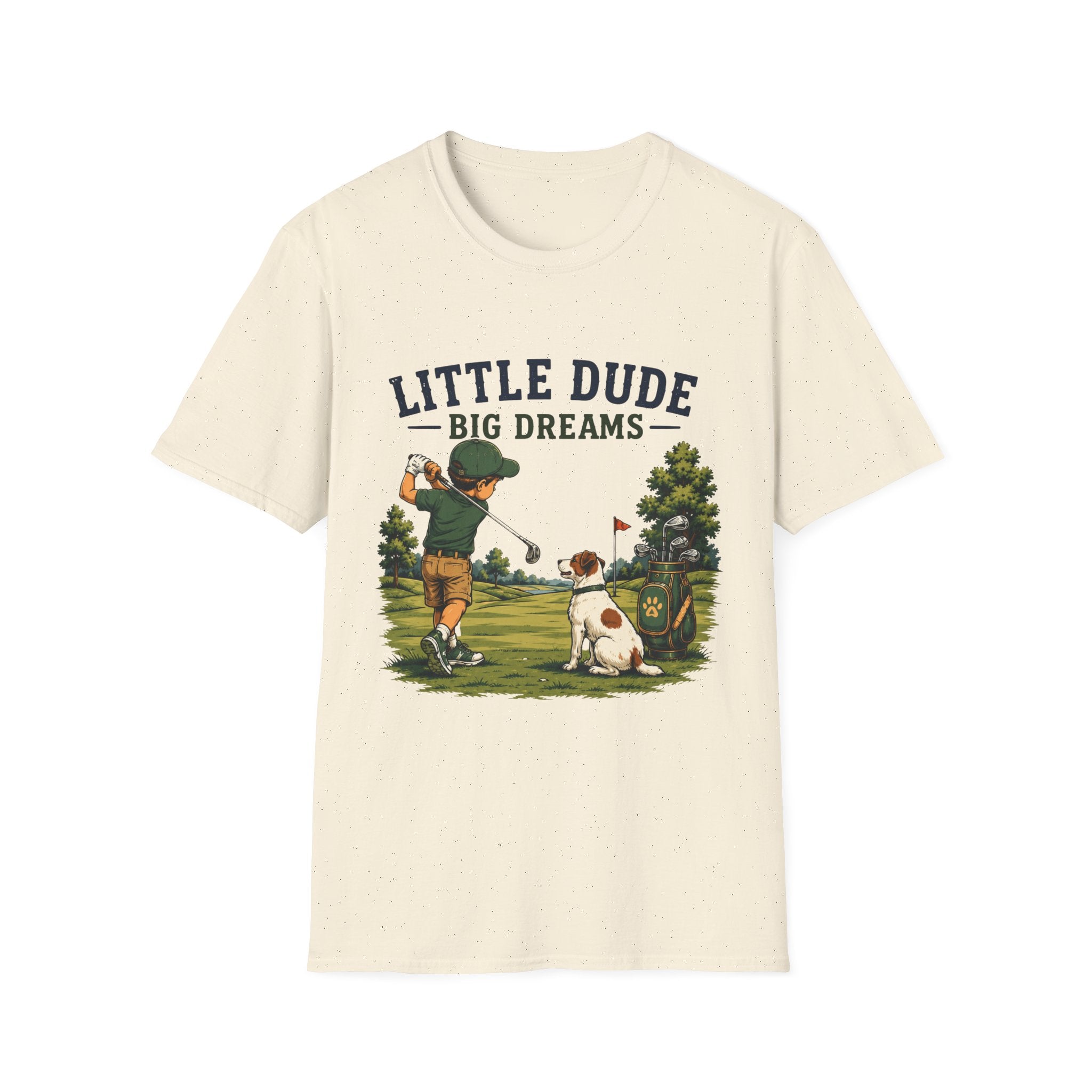 Little Dude Big Dreams T-Shirt — Kids Golf Vintage Design