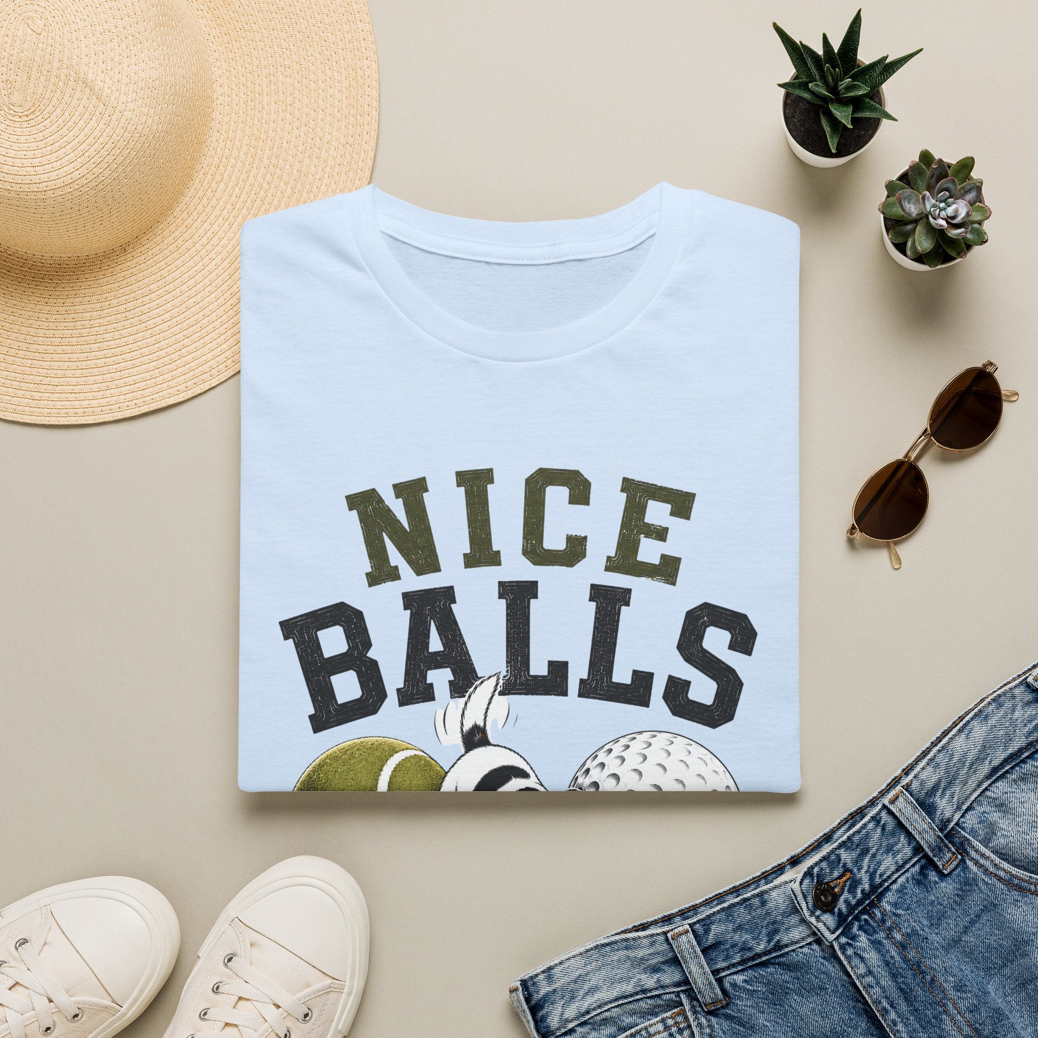 Nice Balls Graphic T‑Shirt — Funny Tennis & Golf Sports Tee
