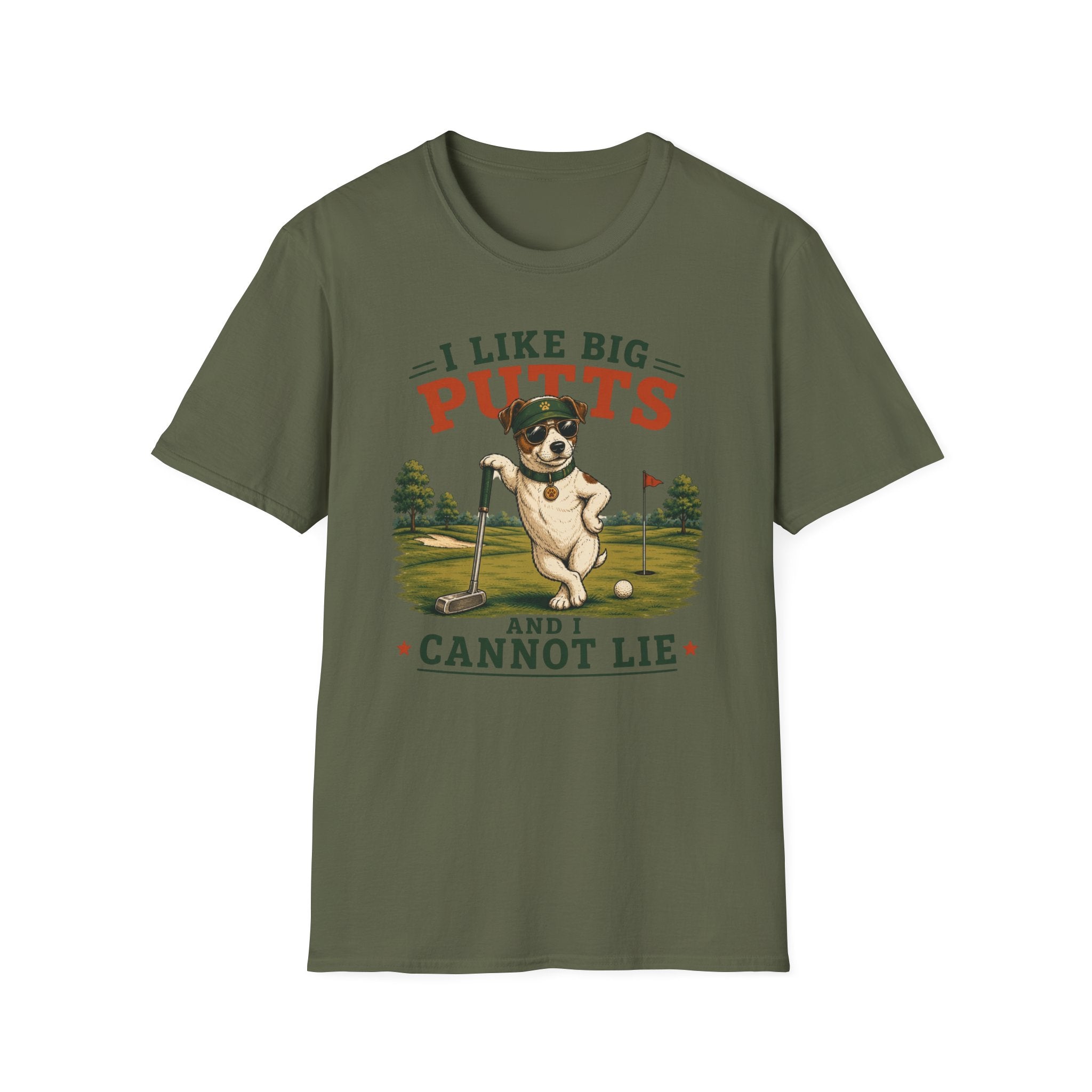 I Like Big Putts Golf T-Shirt — Funny Dog Golfing Graphic Tee