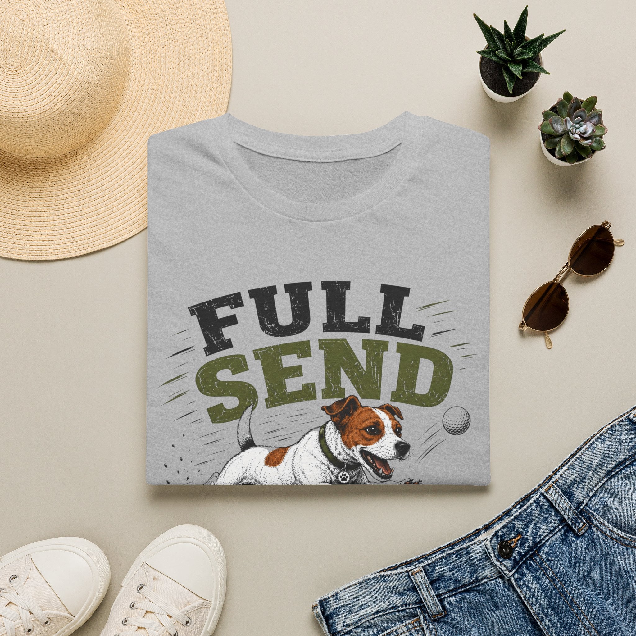 Full Send Jack Russell T-Shirt — "Full Send" Dog Golf Lover Tee