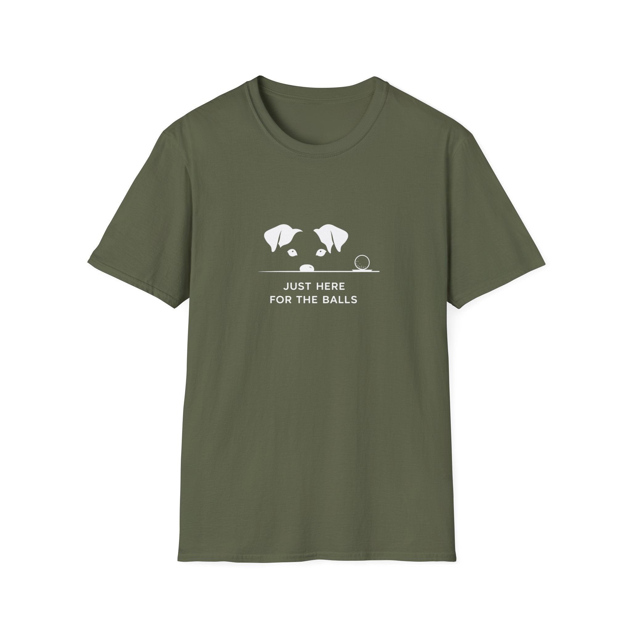 Dog Lover T‑Shirt — Shhh "Just Here for the Balls"