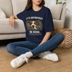 T-Shirt — "It's Definitely in Here" Dog Peeking Graphic