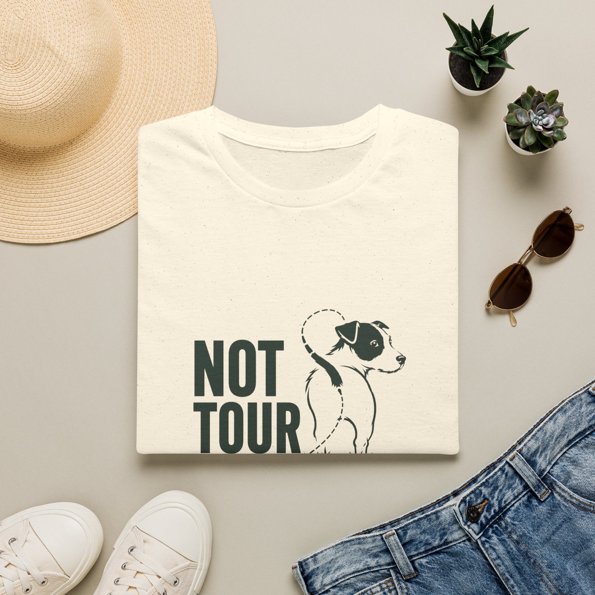 T‑Shirt — "Not Tour Material" Dog Rescue Tee