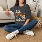 Dog Golf T-Shirt — "All Bark No Backswing" Funny Golfing Dog Tee