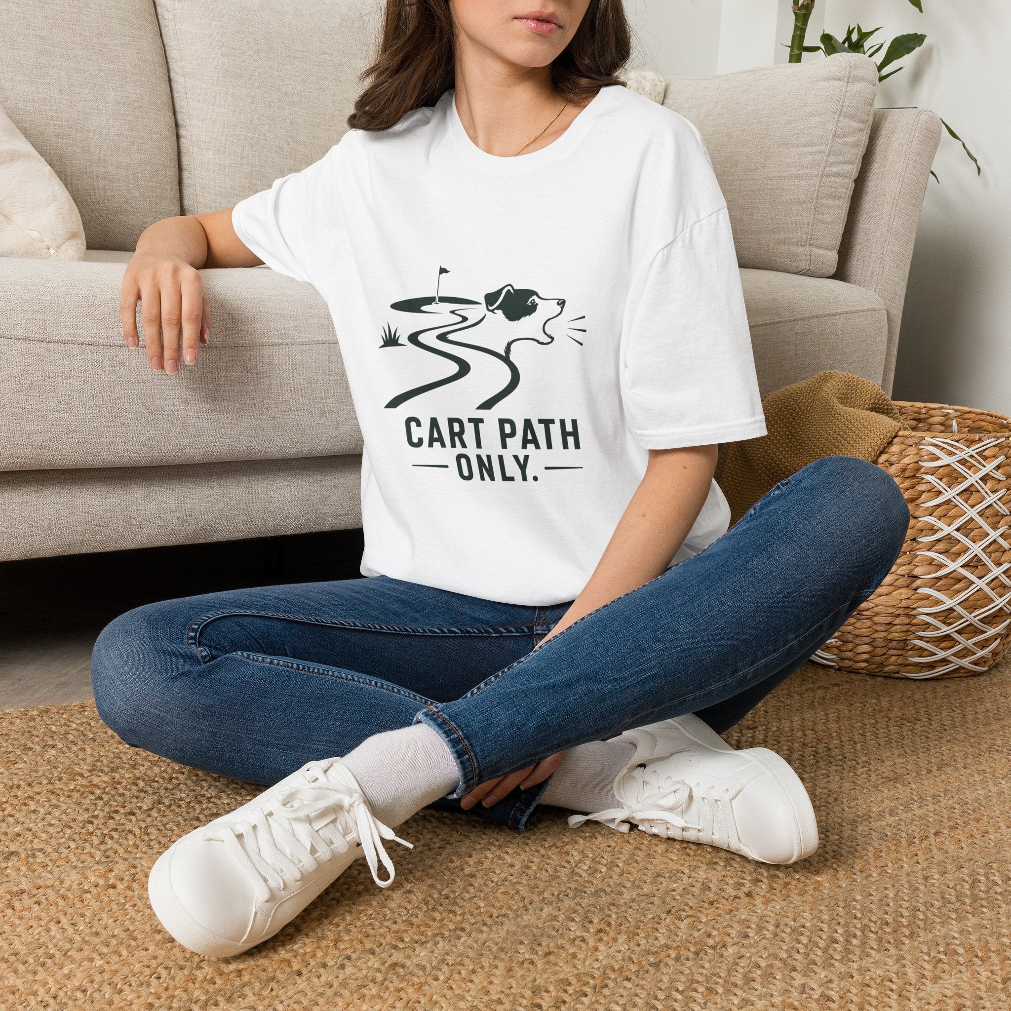 Golf Dog T-Shirt — 'Cart Path Only' Funny Golfing Graphic Tee