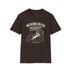 Weekend Golfer T-Shirt — “Weekend Golfer. Weekday Recovery.” Golf Cart Dog Graphic