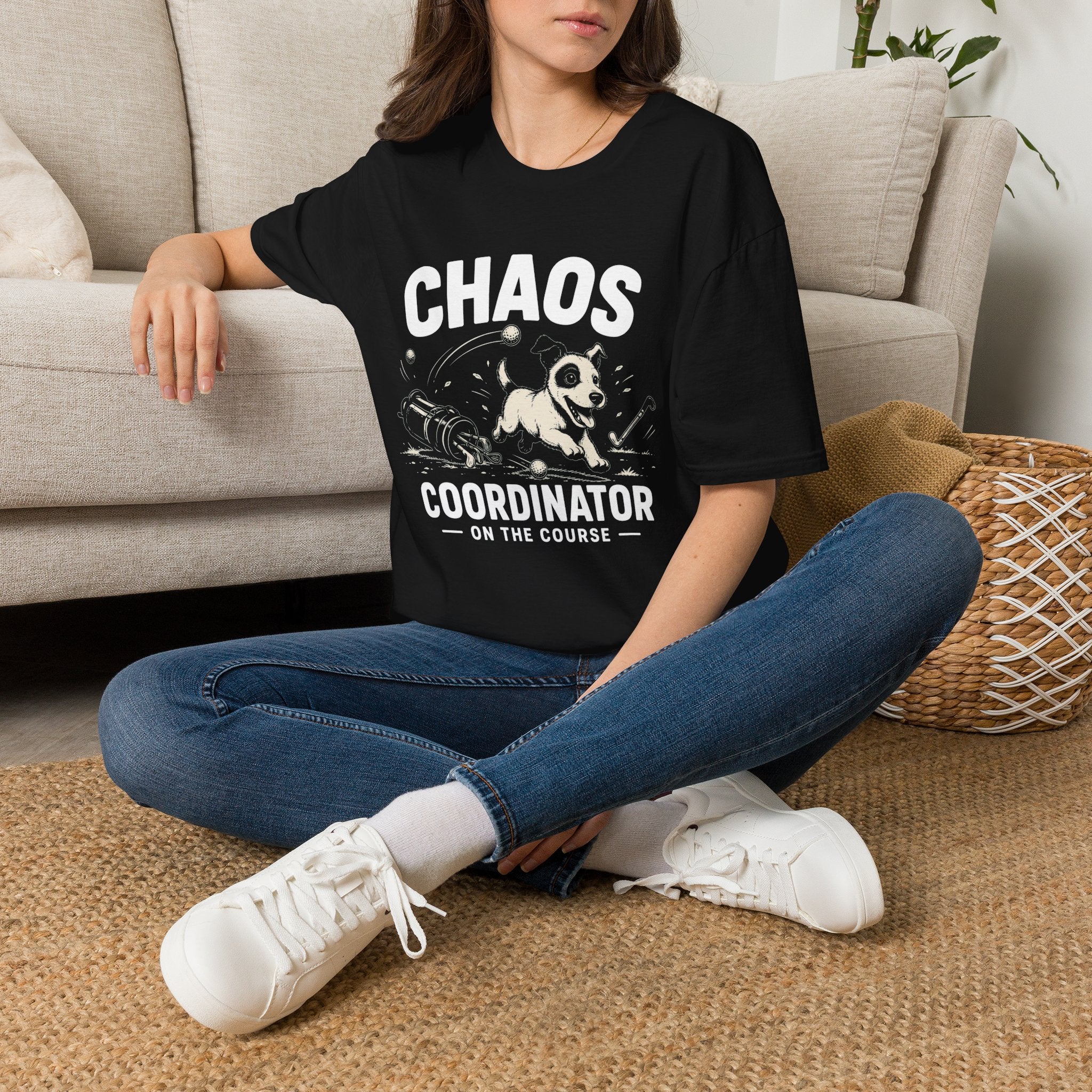 Chaos Coordinator T-Shirt — Cute Puppy "Chaos Coordinator on the Course" Graphic Tee