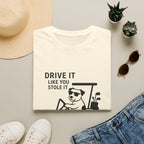 T-Shirt — "Drive It Like You Stole It" Golf Cart Dog Graphic