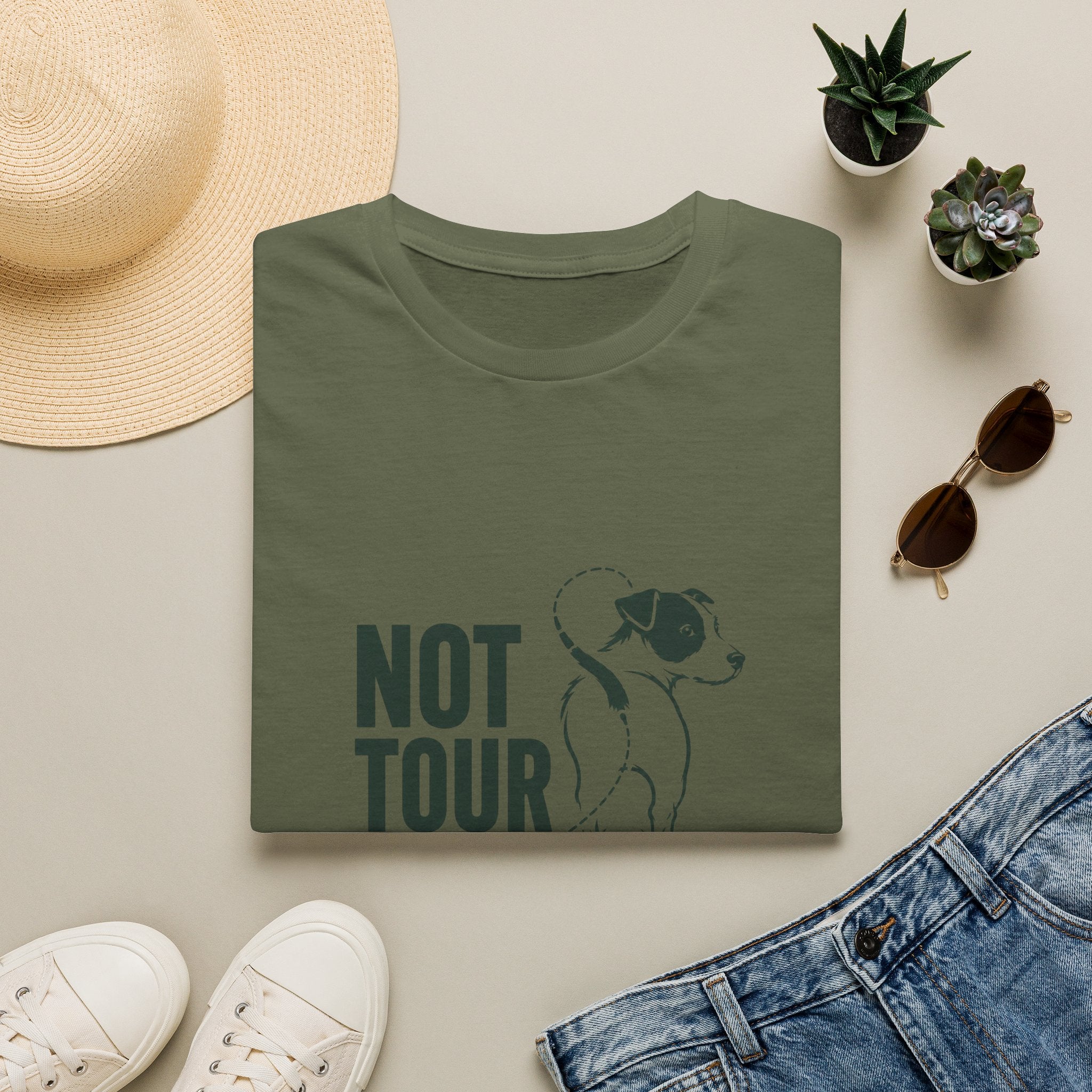 T‑Shirt — "Not Tour Material" Dog Rescue Tee