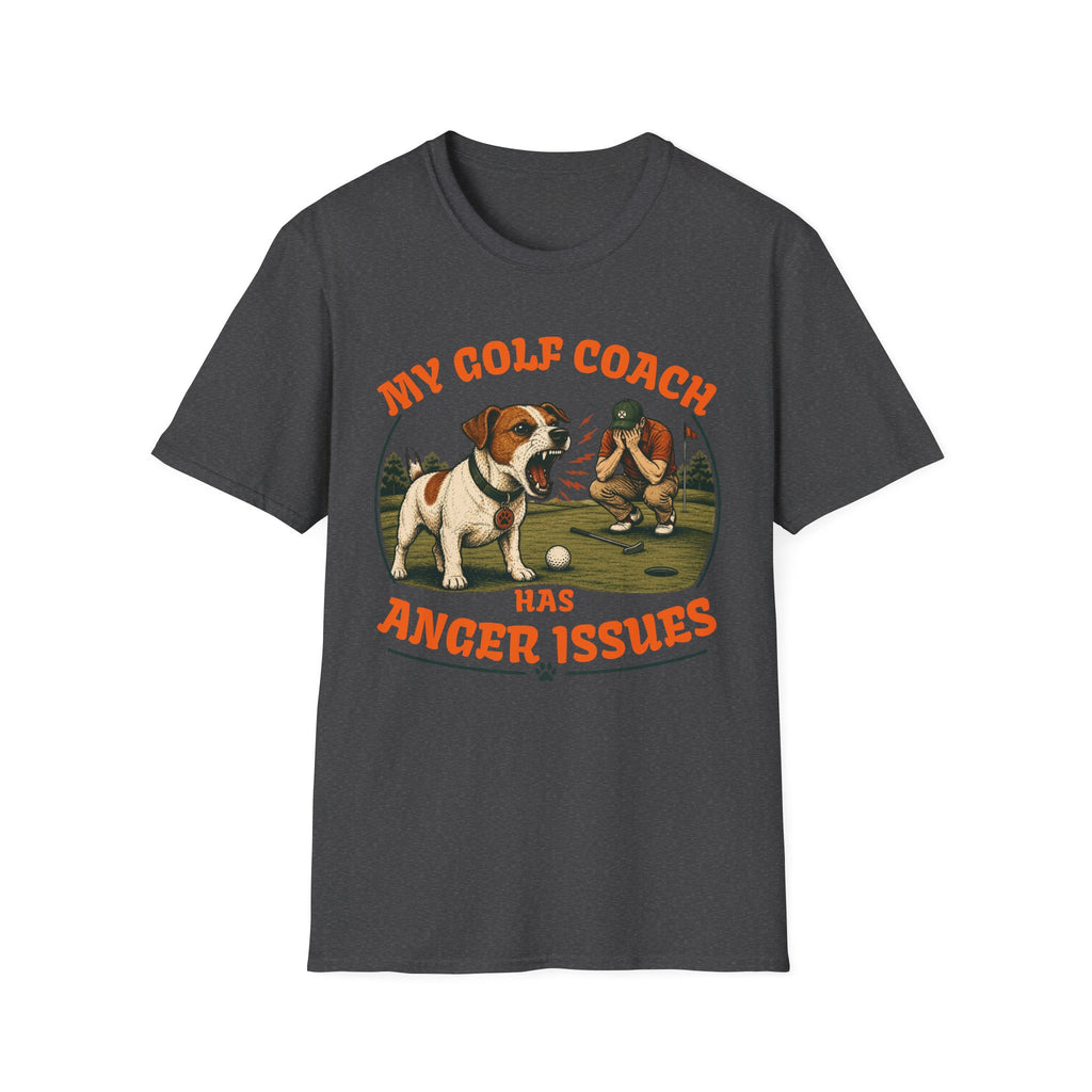 T-Shirt — My Golf Coach Has Anger Issues Vintage Golf Humor Tee