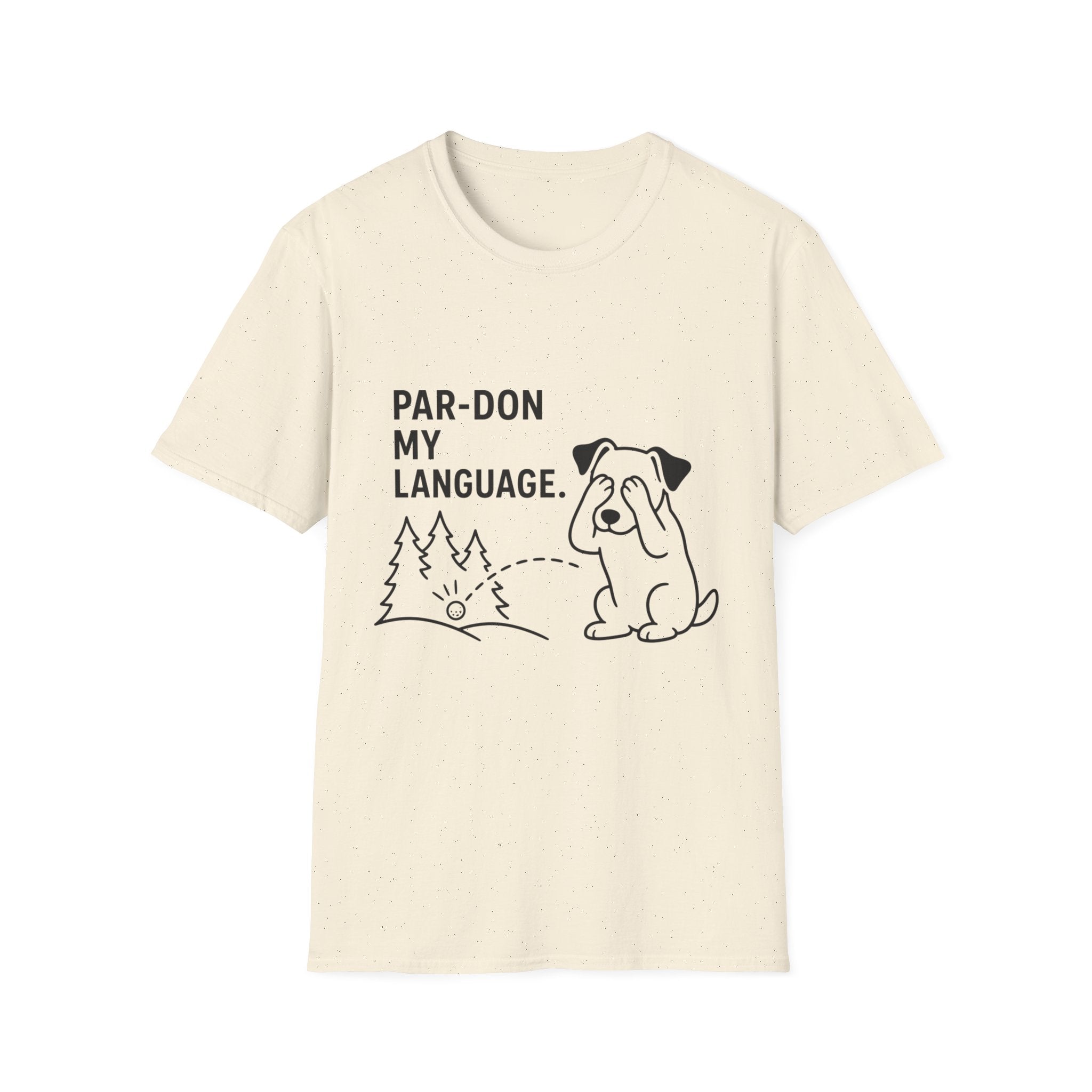 Par-don My Language Dog T-Shirt — Funny Pardoning Puppy Graphic Tee