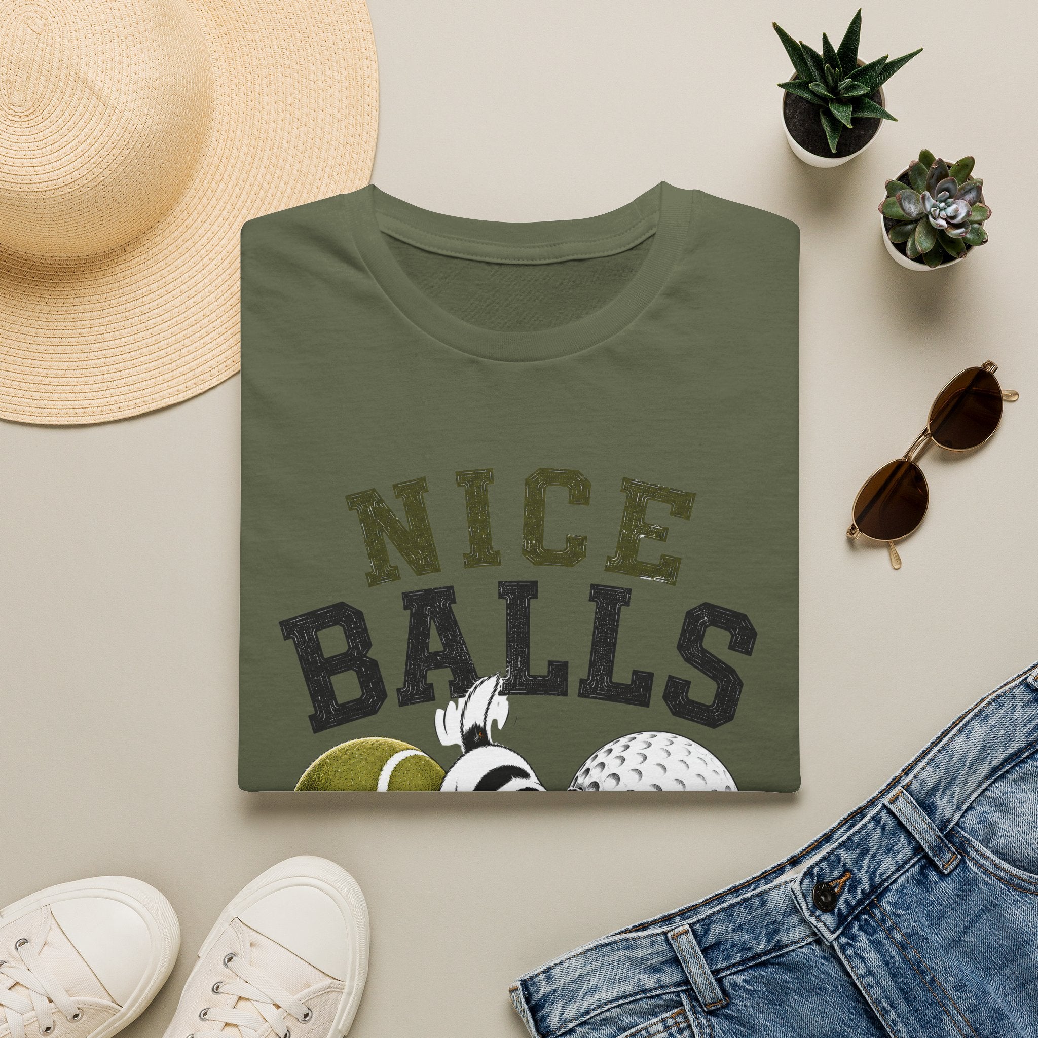 Nice Balls Graphic T‑Shirt — Funny Tennis & Golf Sports Tee