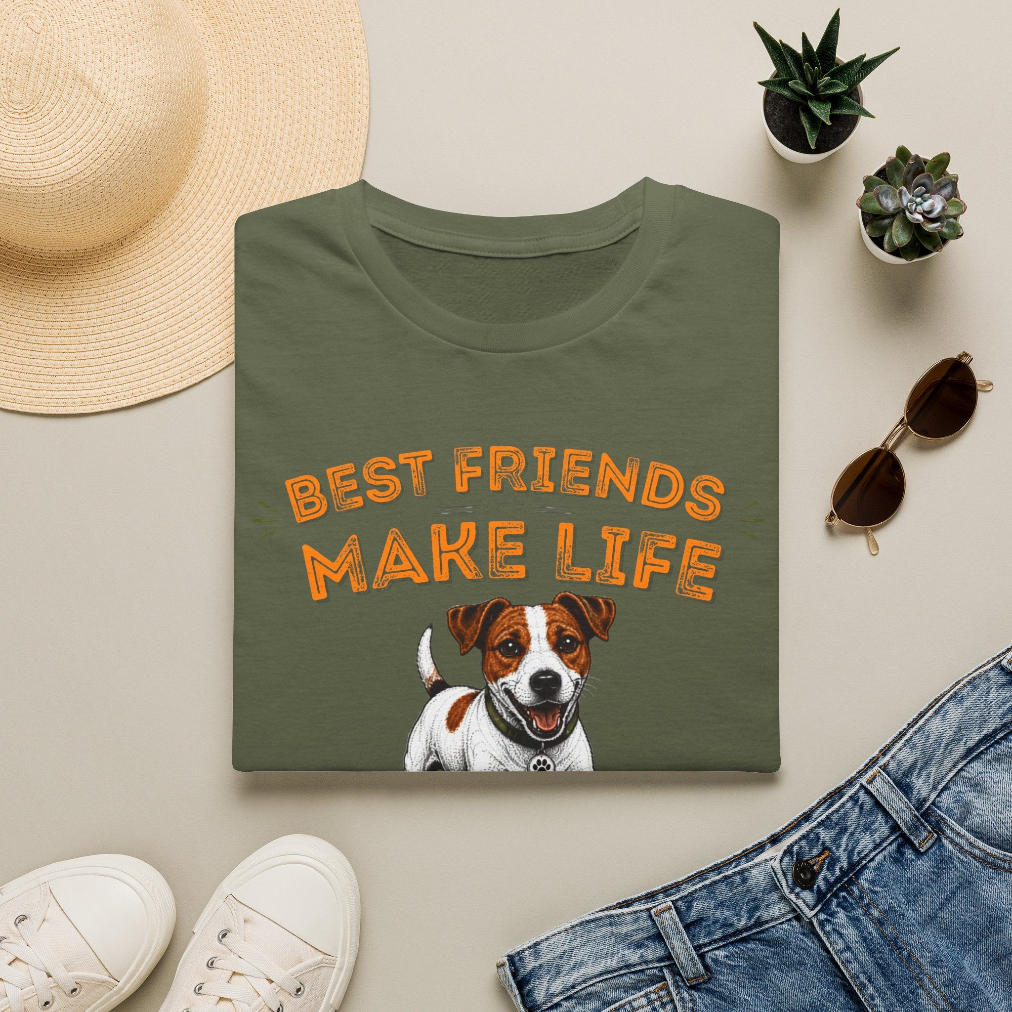 T-Shirt — "Best Friends Make Life Better" Cute Dog Graphic Tee