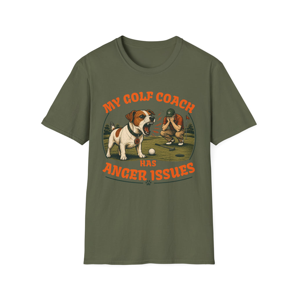 T-Shirt — My Golf Coach Has Anger Issues Vintage Golf Humor Tee