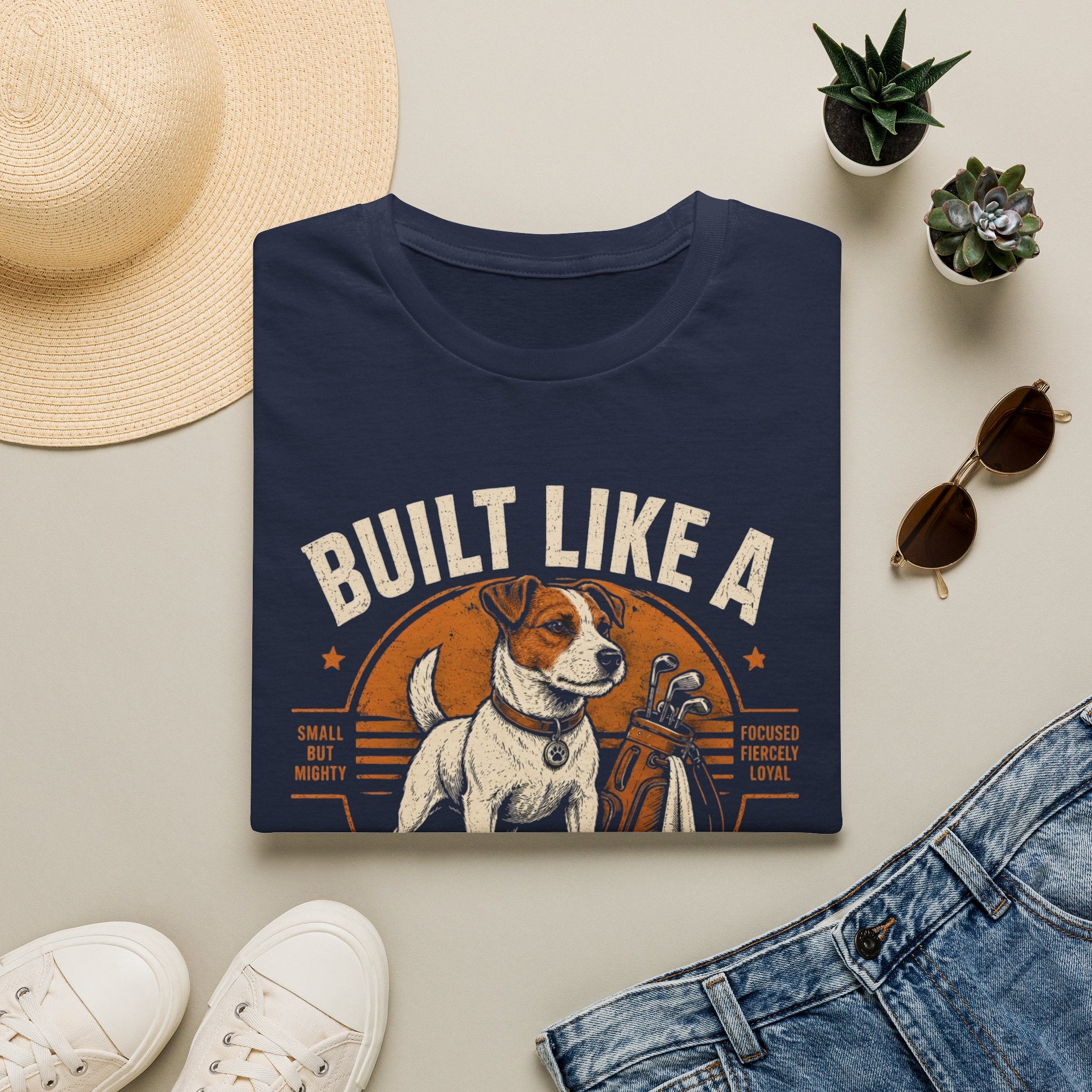 Jack Russell T-Shirt — "Built Like A Jack Russell" Vintage Dog Graphic Tee
