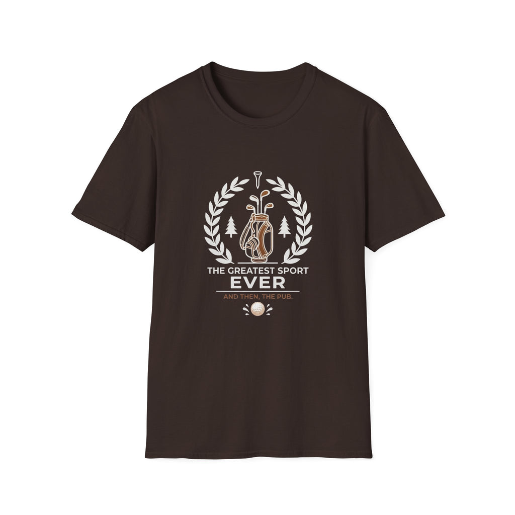 Golf T-Shirt — “The Greatest Sport Ever” Golf Bag Graphic Tee