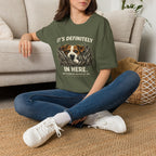 T-Shirt — "It's Definitely in Here" Dog Peeking Graphic