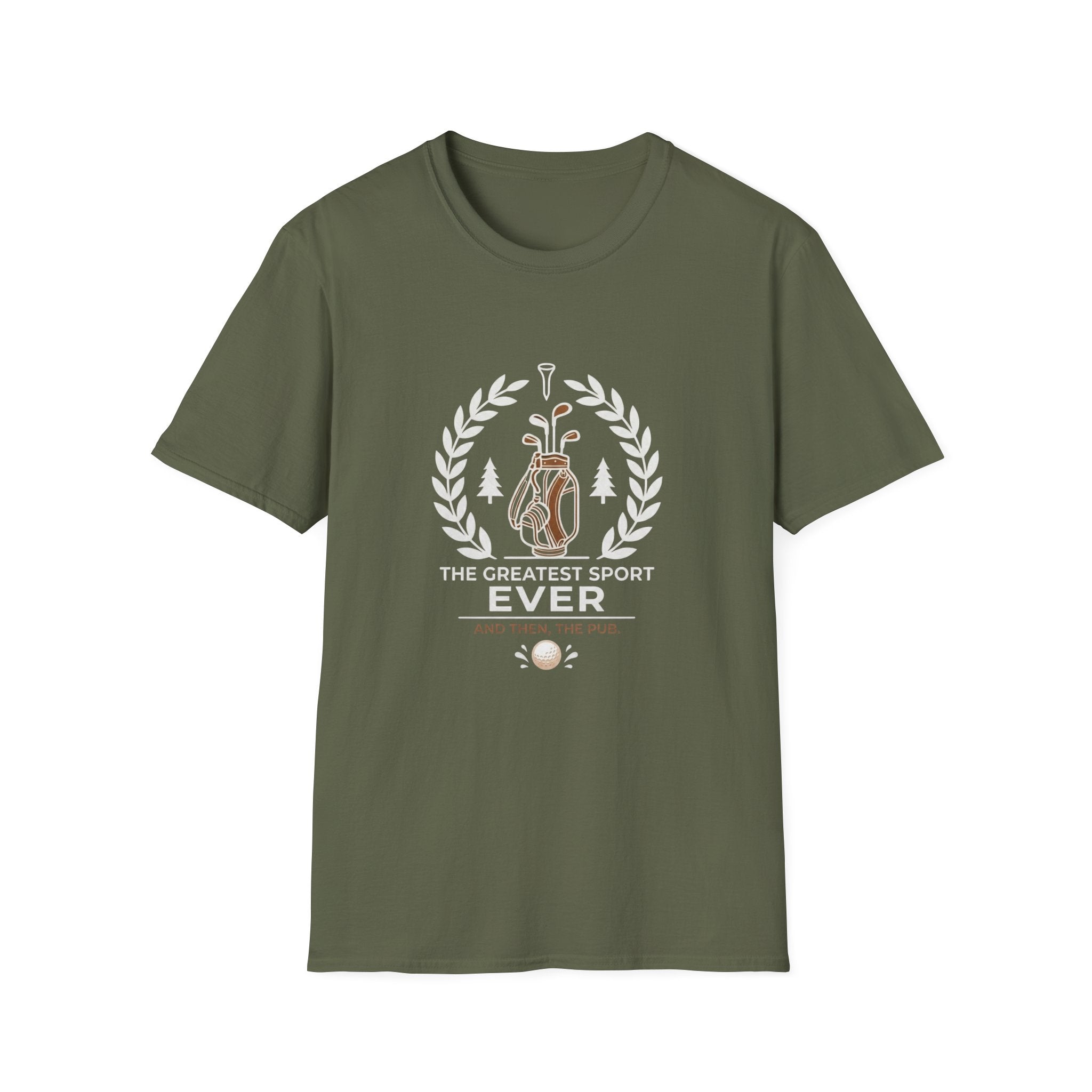 Golf T-Shirt — “The Greatest Sport Ever” Golf Bag Graphic Tee