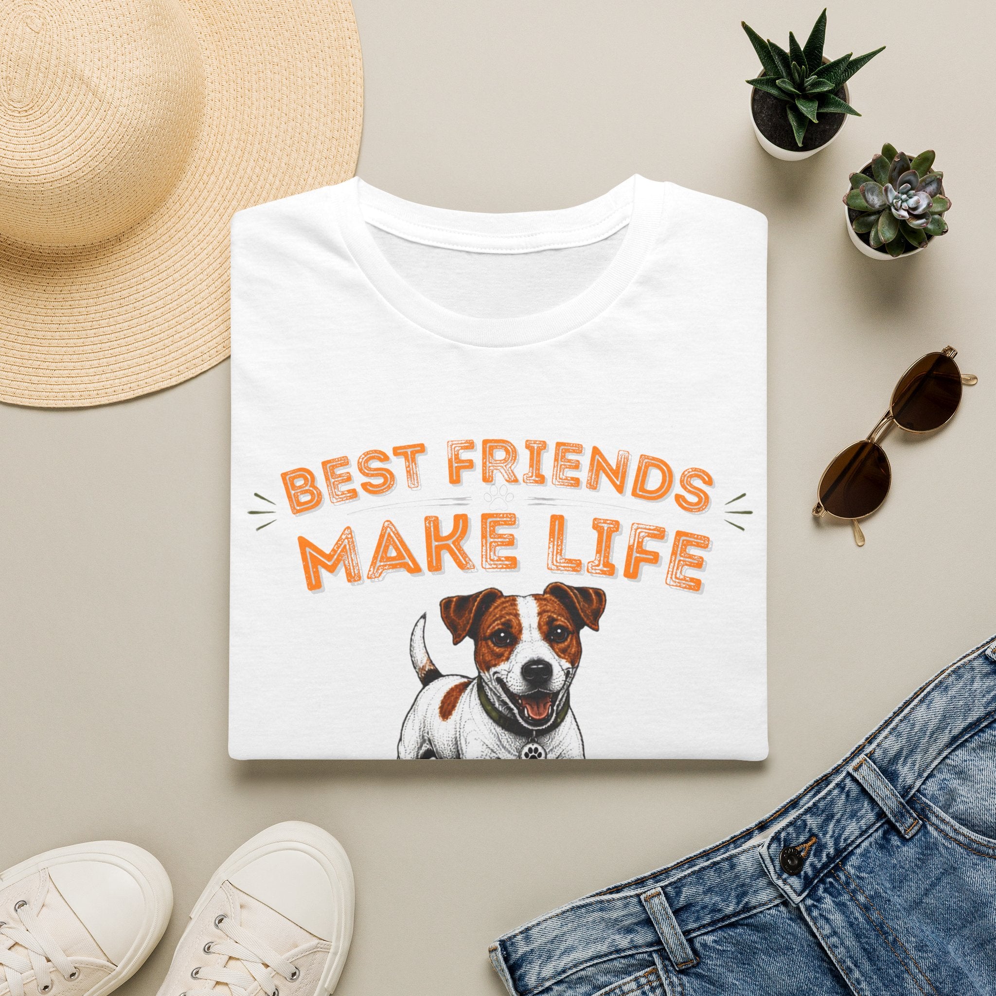 T-Shirt — "Best Friends Make Life Better" Cute Dog Graphic Tee